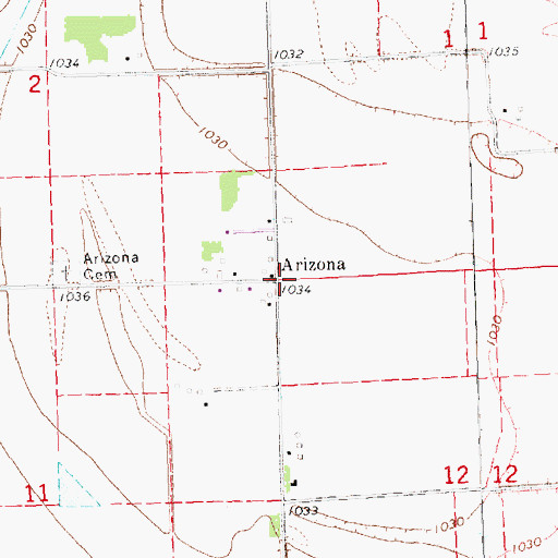 Topographic Map of Arizona, NE