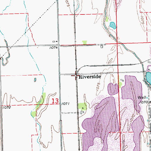 Topographic Map of Riverside, NE