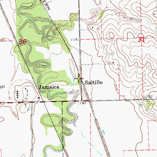 Topographic Map of Saltillo, NE