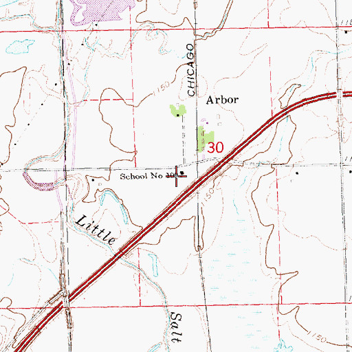 Topographic Map of School Number 109, NE