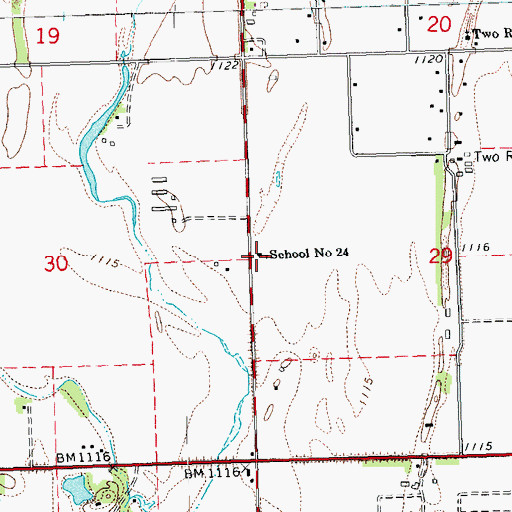 Topographic Map of Two Rivers School (historical), NE