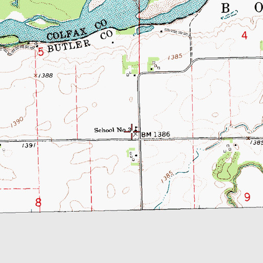 Topographic Map of Gafield Public School, NE