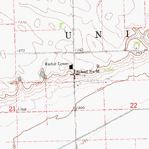 Topographic Map of School Number 92, NE