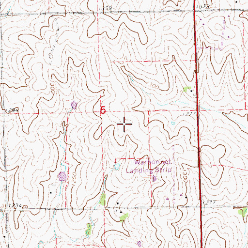 Topographic Map of Warbonnet AG Strip (historical), NE