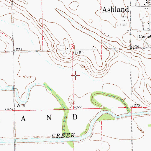 Topographic Map of Township of Ashland, NE