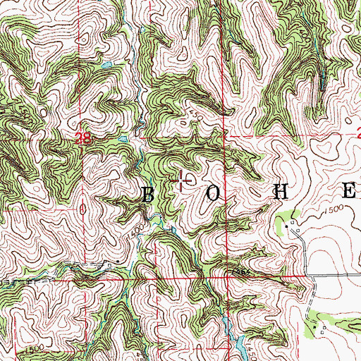 Topographic Map of Township of Bohemia, NE