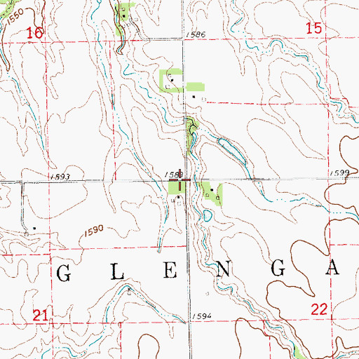 Topographic Map of Township of Glengary, NE