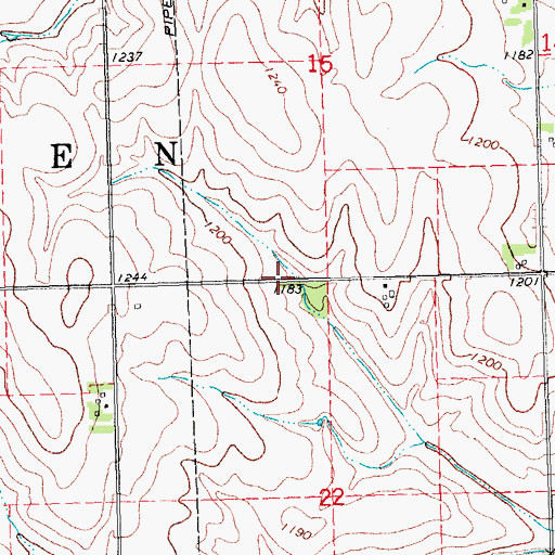 Topographic Map of Township of Green, NE