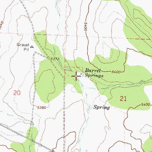 Topographic Map of Barrel Springs, NV