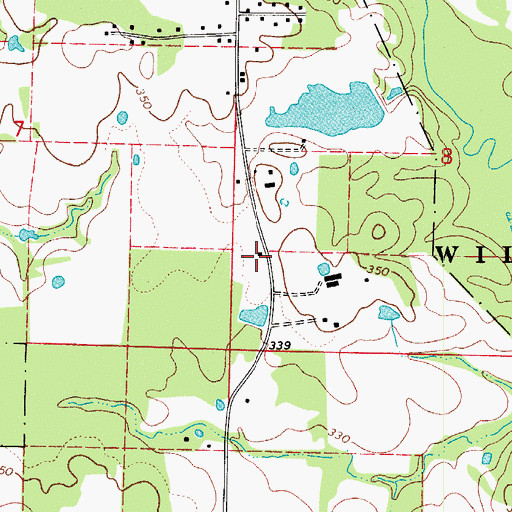 Topographic Map of Pleasant Grove Church (historical), AR