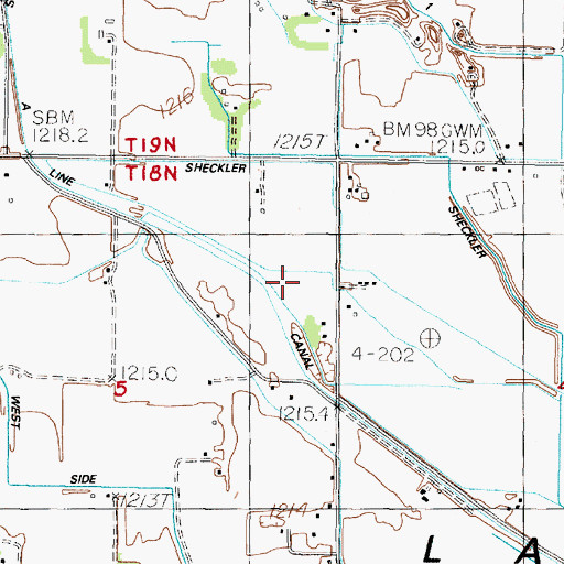 Topographic Map of Sheckler Community Center, NV