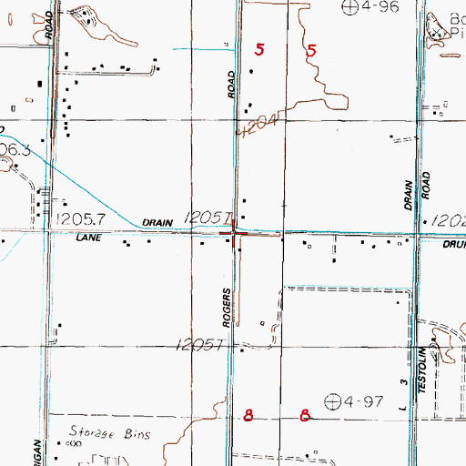 Topographic Map of L D Drain, NV