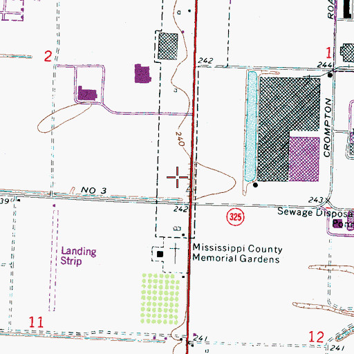 Topographic Map of KPYR-FM (Osceola), AR