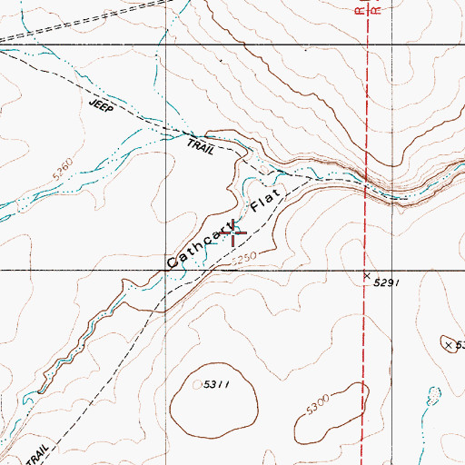 Topographic Map of Cathcart Flat, NV