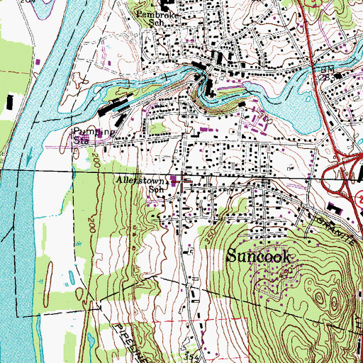 Topographic Map of Allenstown Elementary School, NH