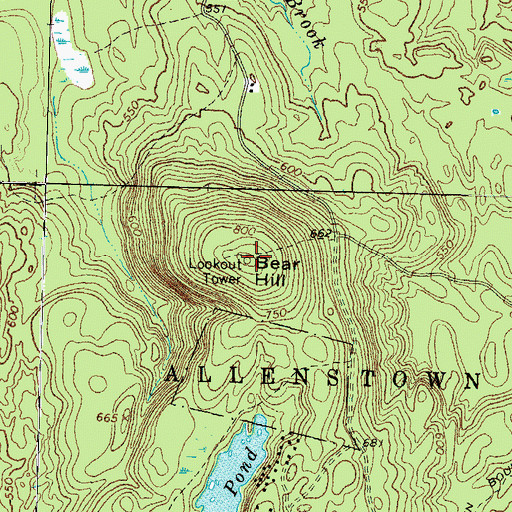 Topographic Map of Bear Hill, NH