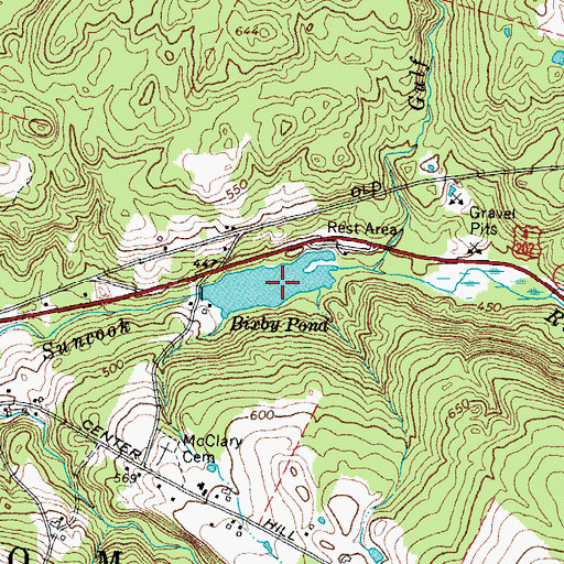 Topographic Map of Bixby Pond, NH