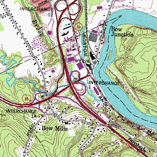Topographic Map of Bow Brook, NH