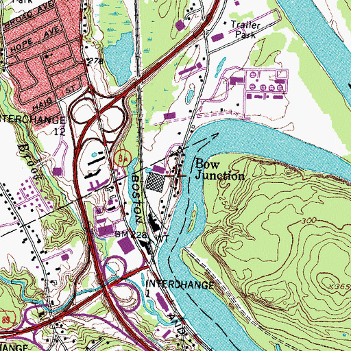 Topographic Map of Bow Junction, NH