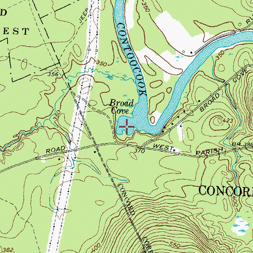 Topographic Map of Broad Cove, NH