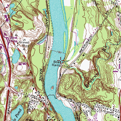 Topographic Map of Browns Brook, NH