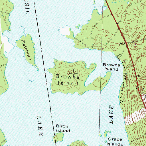Topographic Map of Browns Island, NH