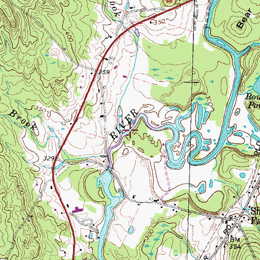 Topographic Map of Burnham Brook, NH