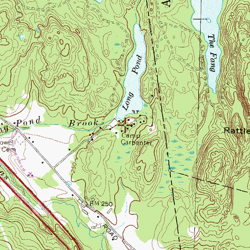 Topographic Map of Camp Carpenter, NH