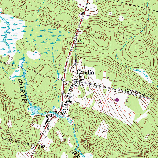 Topographic Map of Candia, NH