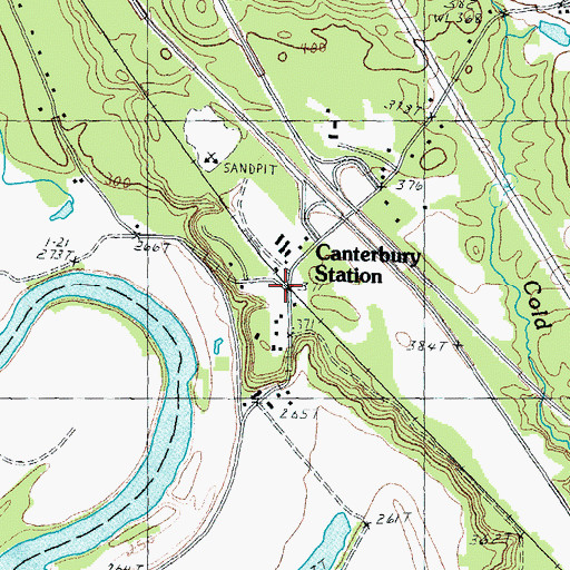 Topographic Map of Canterbury Station, NH
