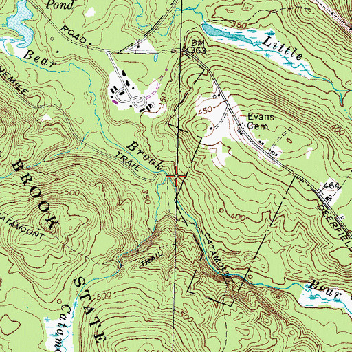 Topographic Map of Catamount Brook, NH