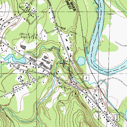 Topographic Map of Cold Brook, NH