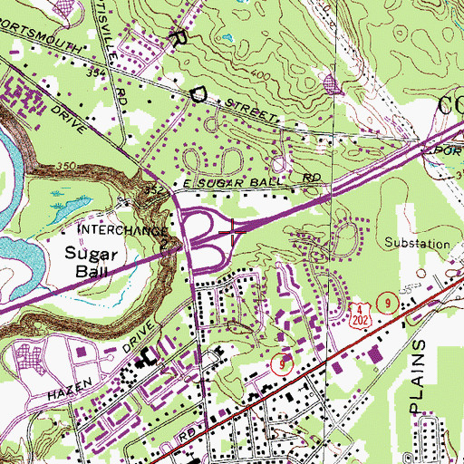 Topographic Map of Concord Plains, NH
