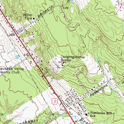 Topographic Map of Congregational Center, NH