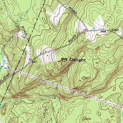 Topographic Map of Mount Delight, NH