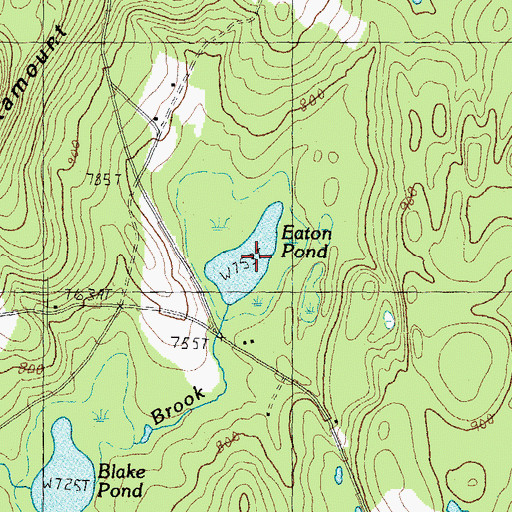 Topographic Map of Eaton Pond, NH