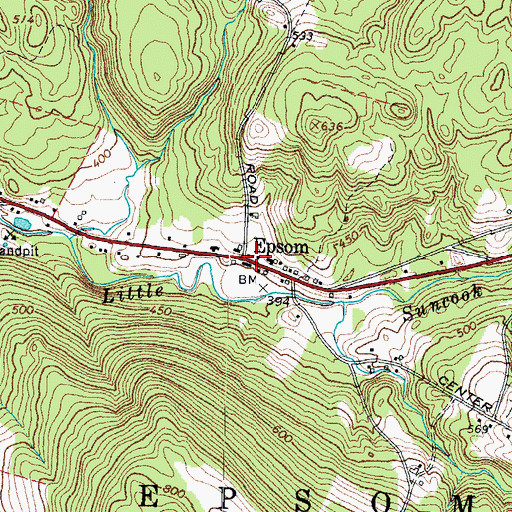 Topographic Map of Epsom, NH