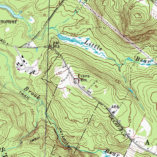 Topographic Map of Evans Cemetery, NH