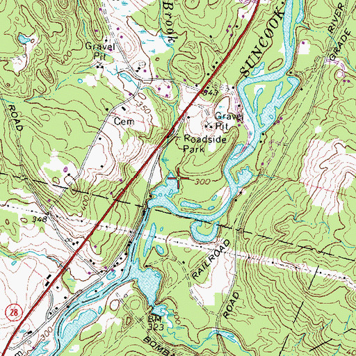 Topographic Map of Fowler Brook, NH