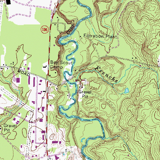 Topographic Map of Frenchs Brook, NH