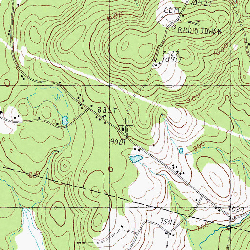 Topographic Map of Friends Meetinghouse, NH