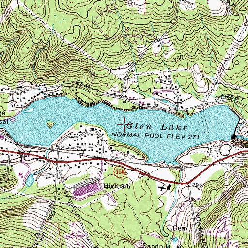 Topographic Map of Glen Lake, NH