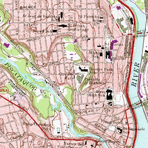 Topographic Map of Gossler Park, NH