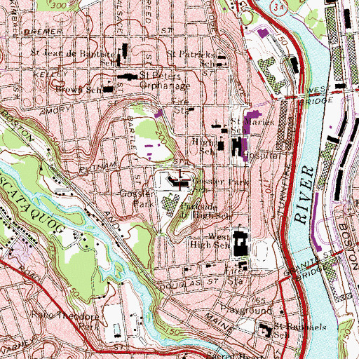 Topographic Map of Gossler Park School, NH