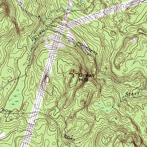 Topographic Map of Great Hill, NH