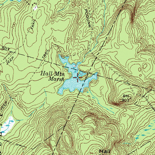 Topographic Map of Hall Mountain Marsh, NH