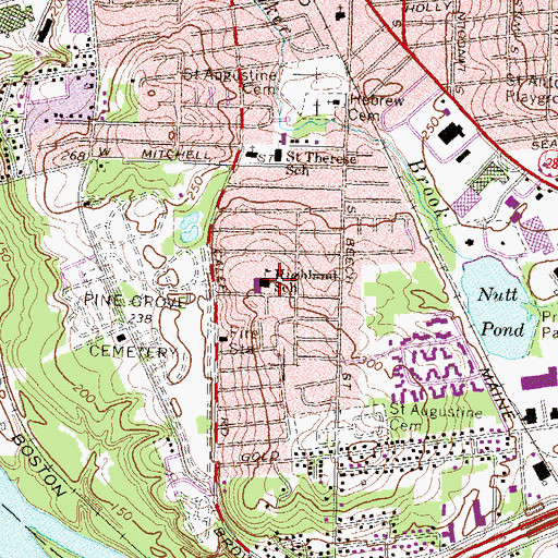 Topographic Map of Highland School, NH