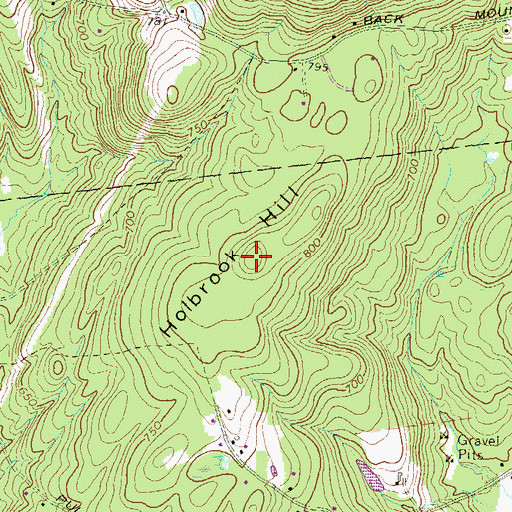 Topographic Map of Holbrook Hill, NH