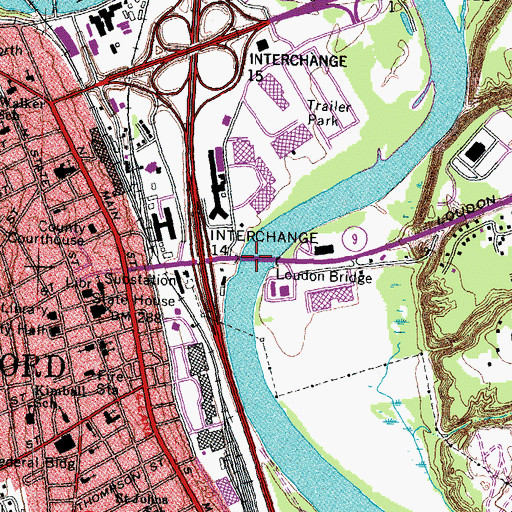 Topographic Map of Loudon Bridge, NH