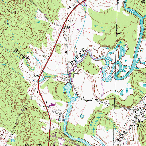 Topographic Map of Marden Brook, NH